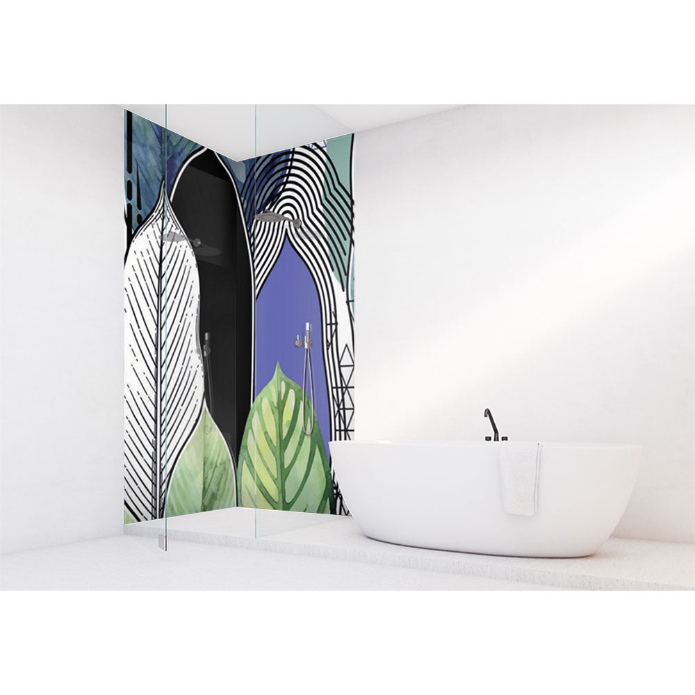 Panneau mural douche VIPANEL - Inspiration nature Papier peint feuilles grandes - Finition mat