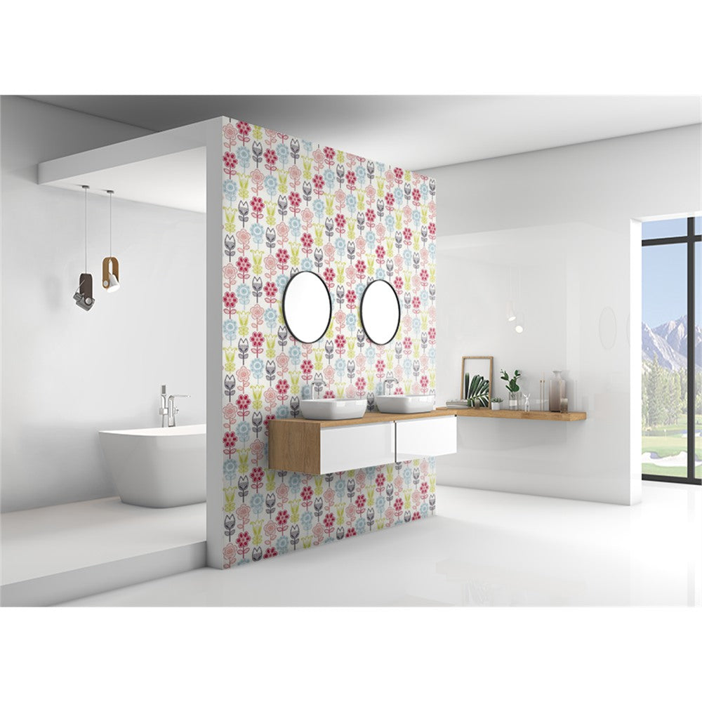 Panneau mural douche VIPANEL - Inspiration nature Fleurs graphiques - Finition mat