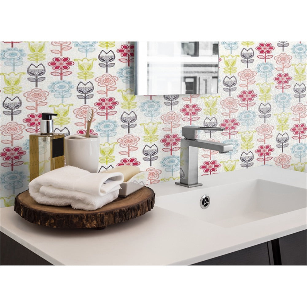 Panneau mural douche VIPANEL - Inspiration nature Fleurs graphiques - Finition mat