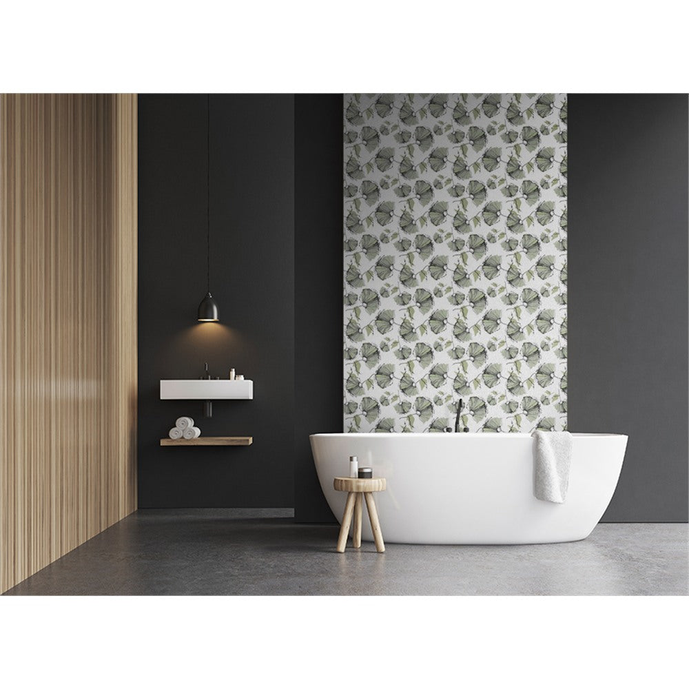 Panneau mural douche VIPANEL - Inspiration nature Coquelicots vert - Finition mat