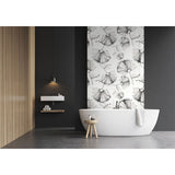 Panneau mural douche VIPANEL - Inspiration nature Coquelicots gris - Finition mat
