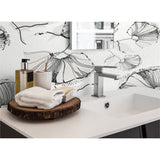 Panneau mural douche VIPANEL - Inspiration nature Coquelicots gris - Finition mat