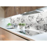 Panneau mural douche VIPANEL - Inspiration nature Coquelicots gris - Finition mat