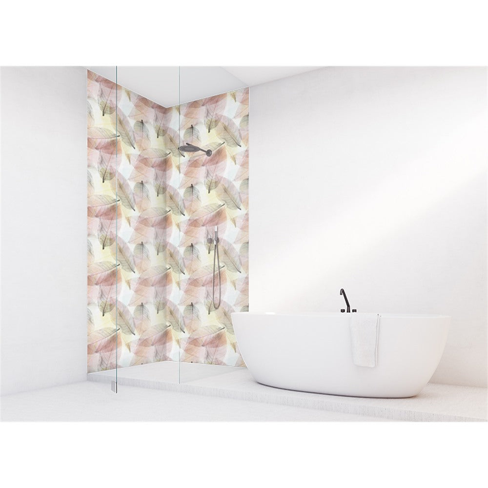Panneau mural douche VIPANEL - Inspiration nature Feuilles transparentes - Finition mat