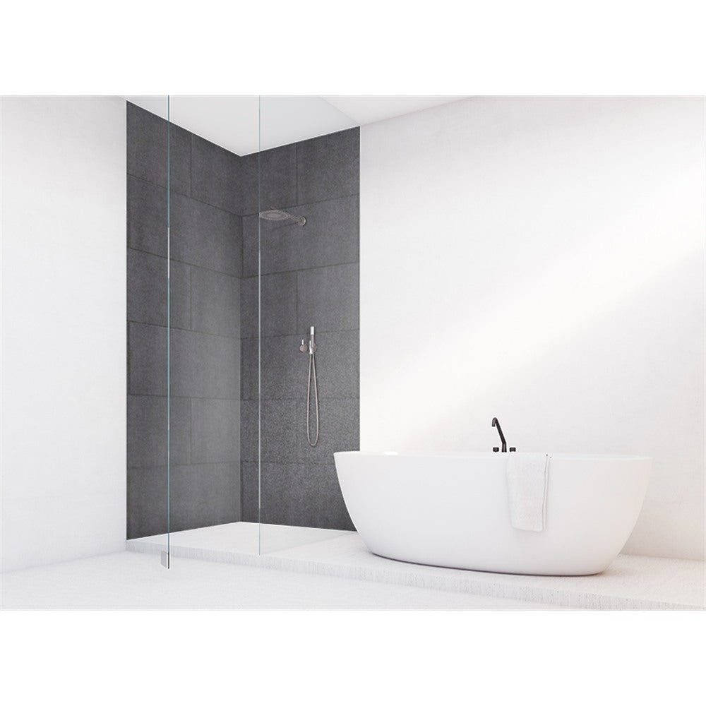 Panneau mural douche VIPANEL - Carrelage Dalle grise - Finition brillant