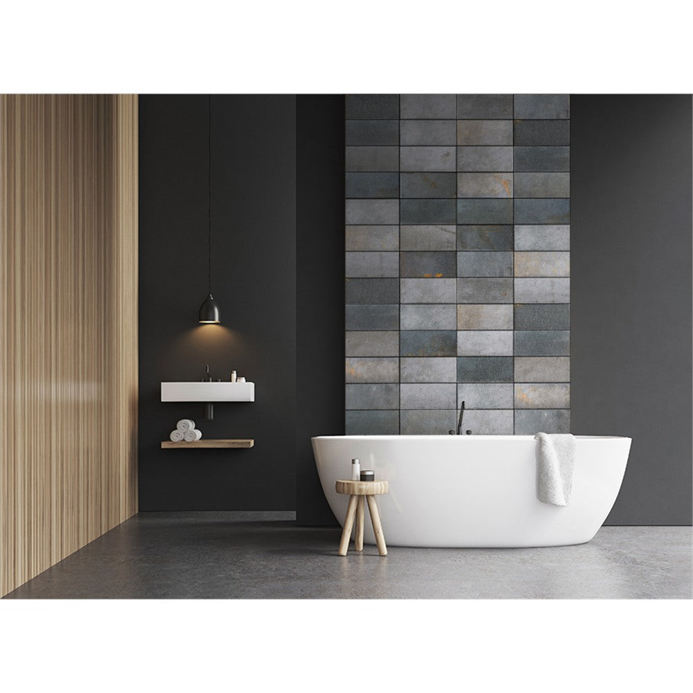 Panneau mural douche VIPANEL - Carrelage Tuile métal - Finition brillant