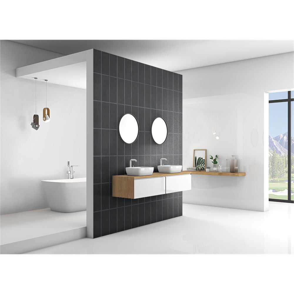 Panneau mural douche VIPANEL - Carrelage Pierre gris - Finition brillant