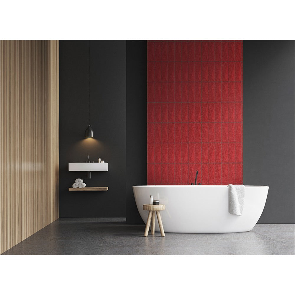 Panneau mural douche VIPANEL - Carrelage Avantgarde rouge - Finition brillant