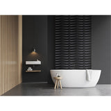 Panneau mural douche VIPANEL - Carrelage Avantgarde noir - Finition brillant