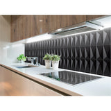 Panneau mural douche VIPANEL - Carrelage Avantgarde noir - Finition brillant