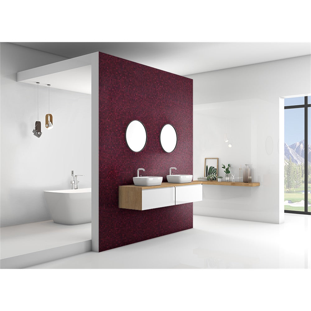 Panneau mural douche VIPANEL - Carrelage Mosaïque rubis - Finition brillant