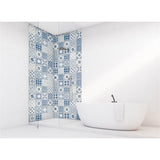 Panneau mural douche VIPANEL - Carrelage Carreaux indigo bleu - Finition brillant