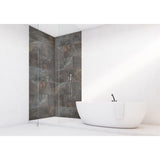 Panneau mural douche VIPANEL - Carrelage Pierre Catsello foncé - Finition brillant