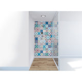 Panneau mural douche VIPANEL - Carrelage Aarreaux azur - Finition brillant