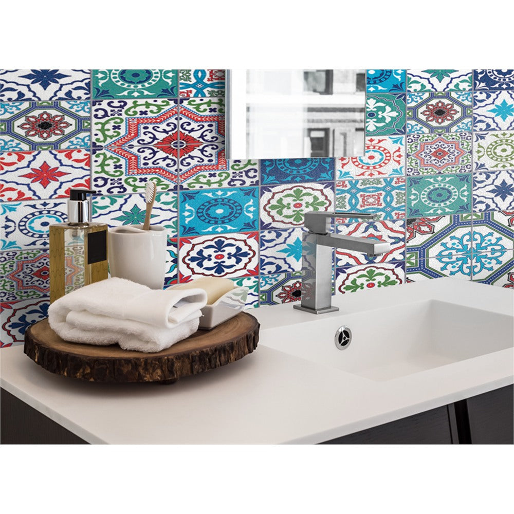Panneau mural douche VIPANEL - Carrelage Aarreaux azur - Finition brillant