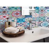 Panneau mural douche VIPANEL - Carrelage Aarreaux azur - Finition brillant