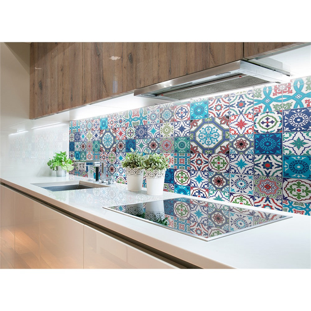 Panneau mural douche VIPANEL - Carrelage Aarreaux azur - Finition brillant