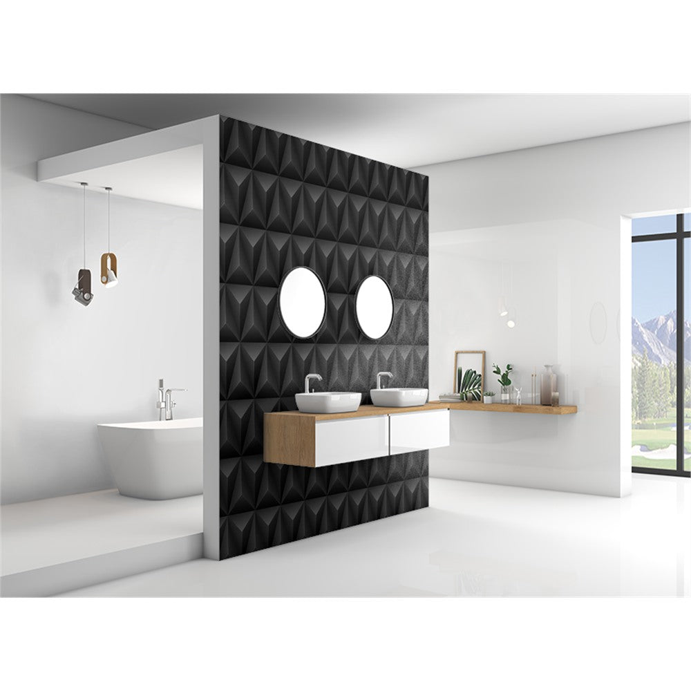 Panneau mural douche VIPANEL - Motif Moderne noir - Finition velvet