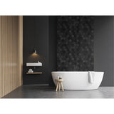 Panneau mural douche VIPANEL - Motif Hexagonal noir - Finition velvet - 1000 x 2550 mm