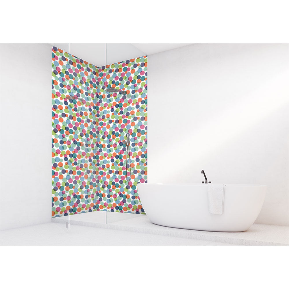 Panneau mural douche VIPANEL - Motif Cercles coloriés - Finition velvet