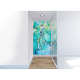 Panneau mural douche VIPANEL - Pierre Marbrure turquoise - Finition brillant