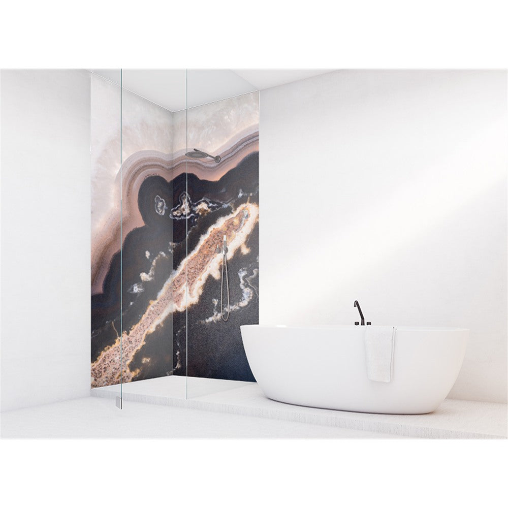 Panneau mural douche VIPANEL - Pierre Cristal rose - Finition brillant