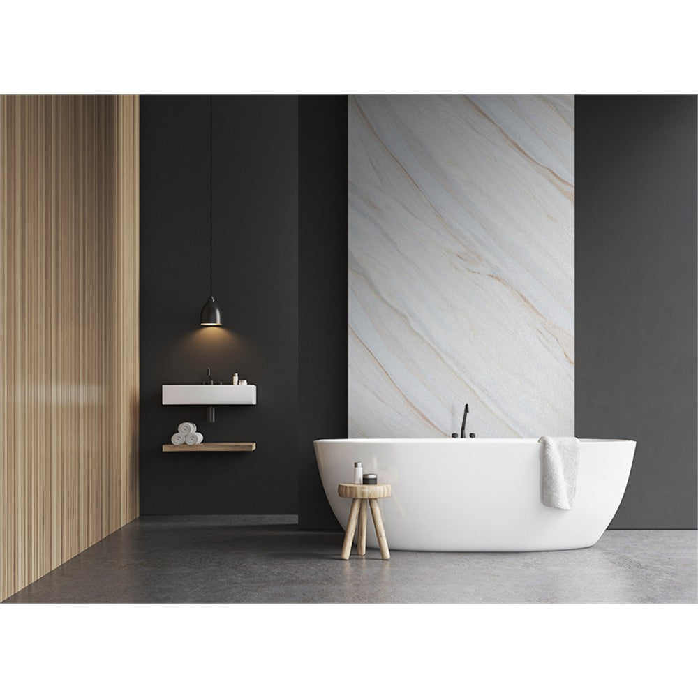 Panneau mural douche VIPANEL - Pierre Marbre naturel Diagonal - Finition mat