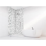 Panneau mural douche VIPANEL - Pierre Terrazzo noir blanc - Finition mat