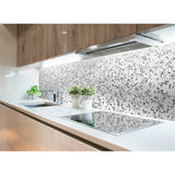 Panneau mural douche VIPANEL - Pierre Terrazzo noir blanc - Finition mat