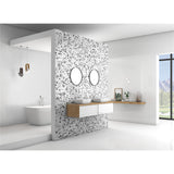 Panneau mural douche VIPANEL - Pierre Terrazzo noir blanc - Finition mat