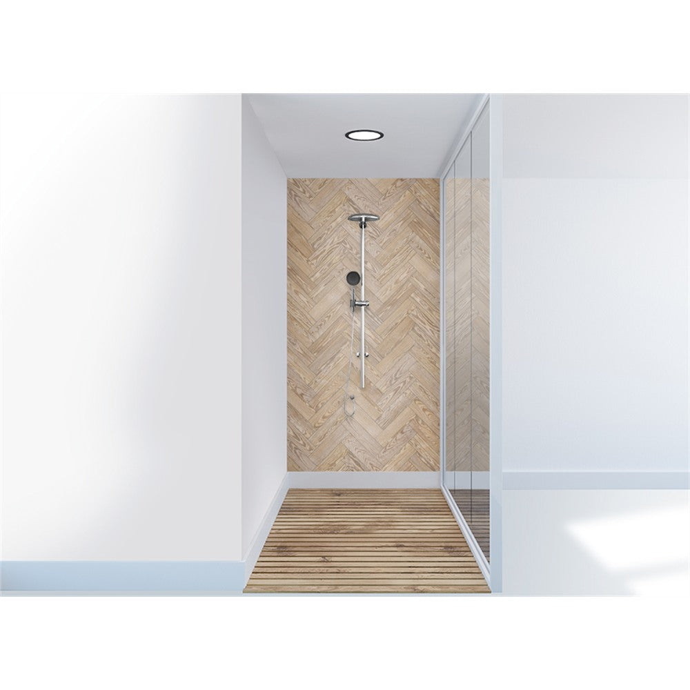 Panneau mural douche VIPANEL - Bois chevron Chêne - Finition - Finition mat