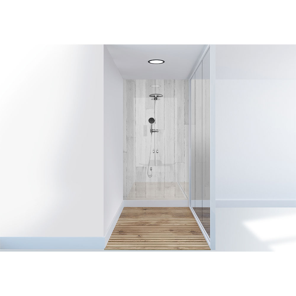 Panneau mural douche VIPANEL - Bois peint blanc - Finition - Finition mat