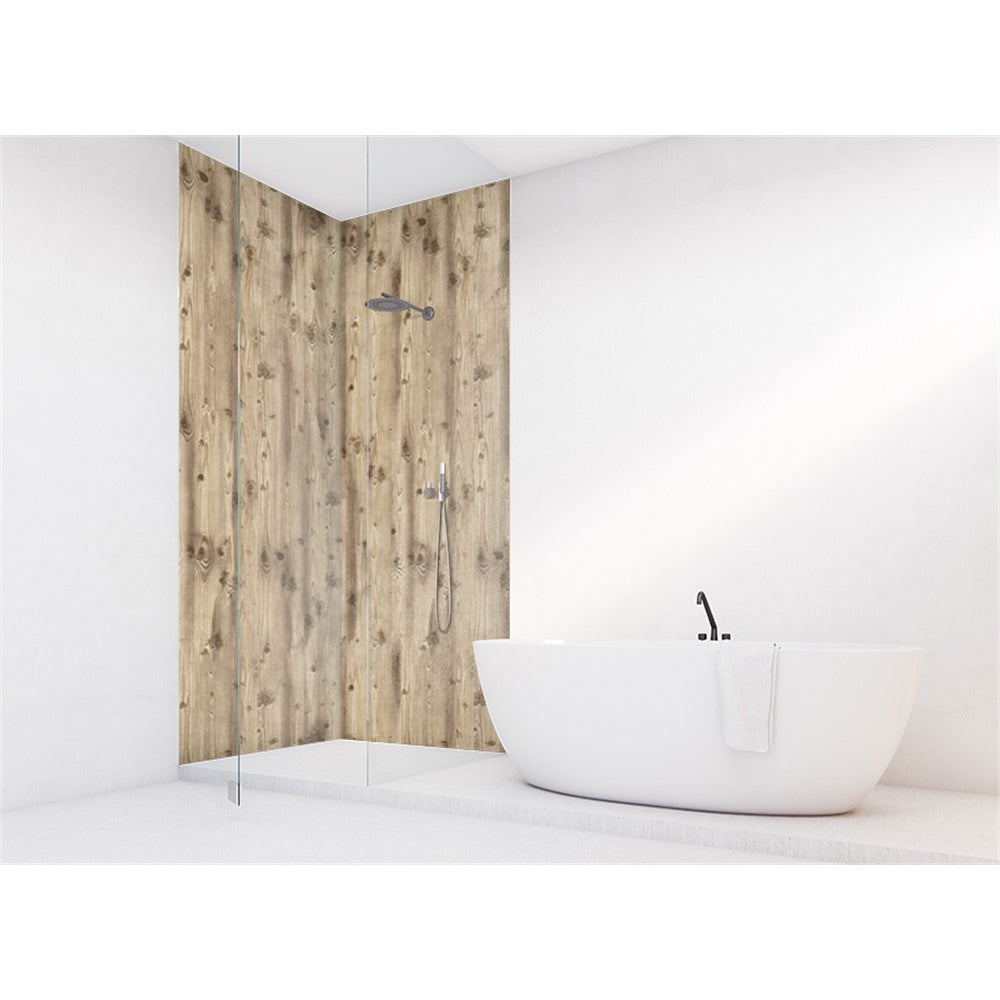 Panneau mural douche VIPANEL - Bois Pin brûlé - Finition - Finition mat