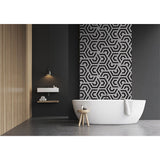 Panneau mural douche VIPANEL - Motif imprimé noir et blanc - Finition velvet