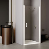 Paroi de douche pivotante EQUI 2MS - Profilé blanc - Verre clair traité déperlant ETC