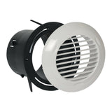 Bouche d’aération Aldes, grille blanche, système de ventilation, design rond.