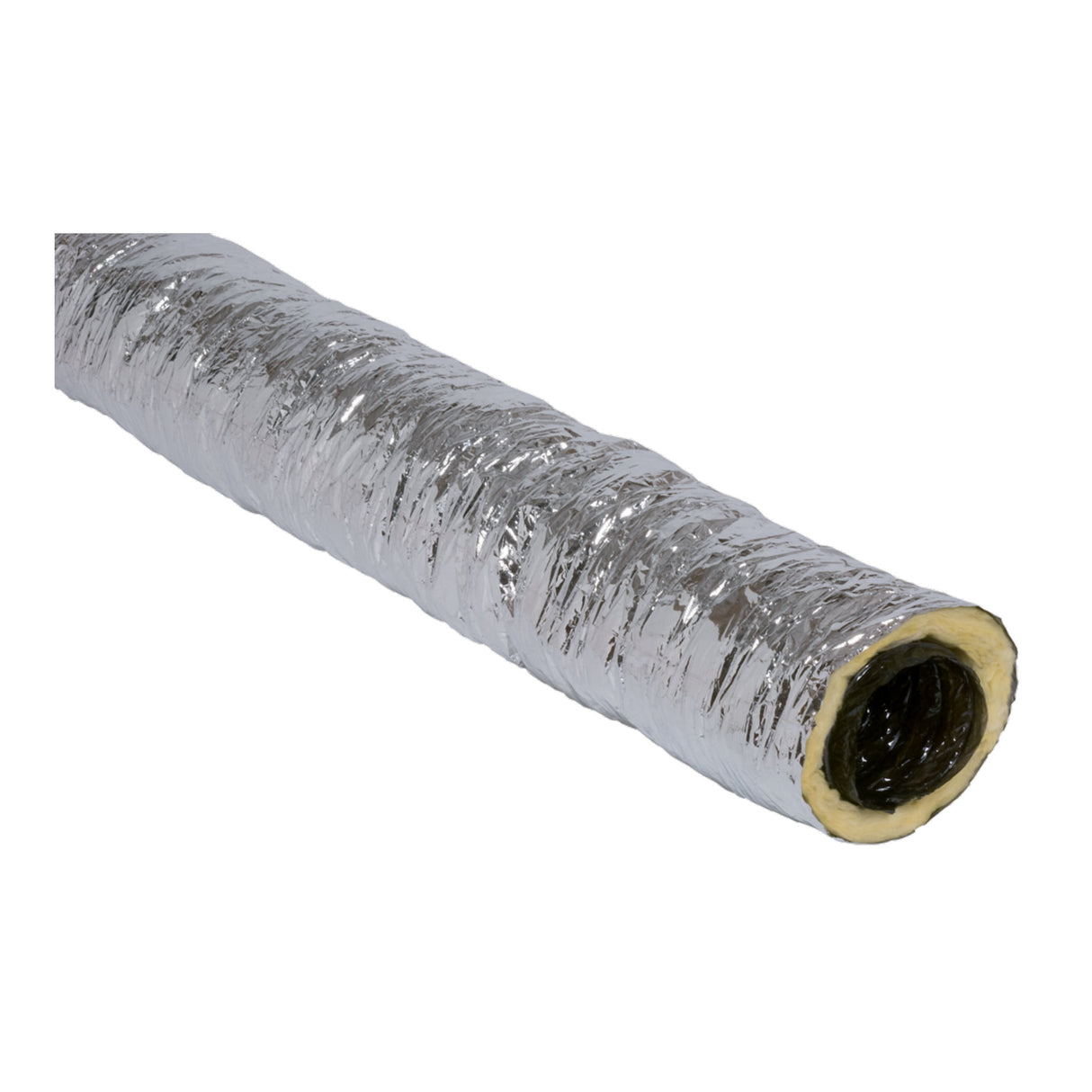 Gaine isolée aluminium argent pour ventilation, type conduit flexible, marque anonyme