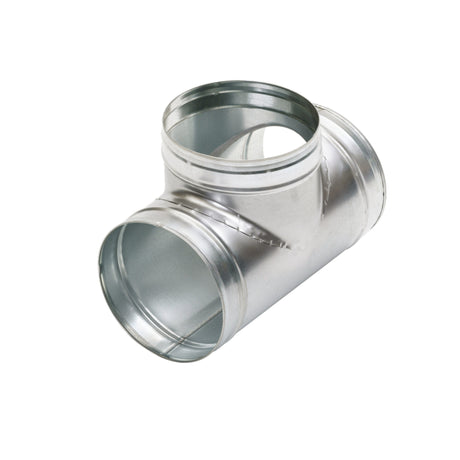 Raccord en T galvanisé, accessoire de ventilation, couleur argent, marque non visible