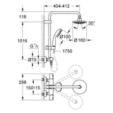 GROHE Colonne de douche avec mitigeur thermostatique Vitalio Start System 160 27960000