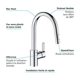 GROHE Mitigeur de cuisine monocommande Feel 31486001