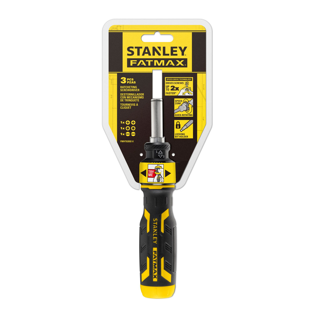 STANLEY FATMAX Tournevis à cliquet 360° 3 double embouts FMHT62692-0