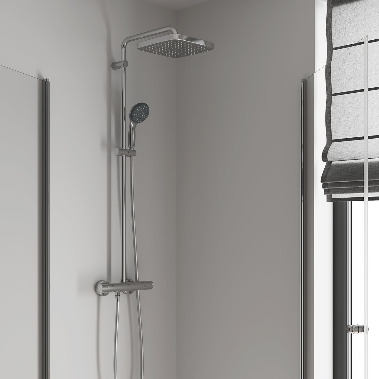 GROHE Colonne de douche 2 jets avec mitigeur thermostatique Vitalio Start System 250 Cube 26696000