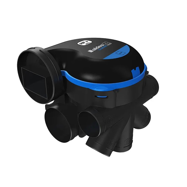 Extracteur VMC Aldes EasyHOME noir et bleu, système de ventilation hygroréglable premium