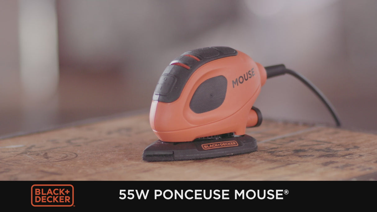 Ponceuse de détail Mouse filaire - 55W - 10 Accessoires - Sac de rangement - BEW230BCA-QS