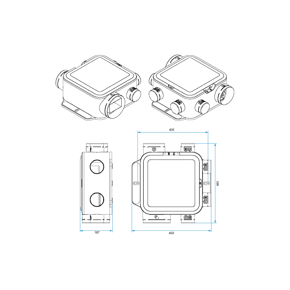 Kit VMC simple flux ALDES EasyHOME Hygroréglable compact avec 3 bouches pour ventilation efficace dans la maison