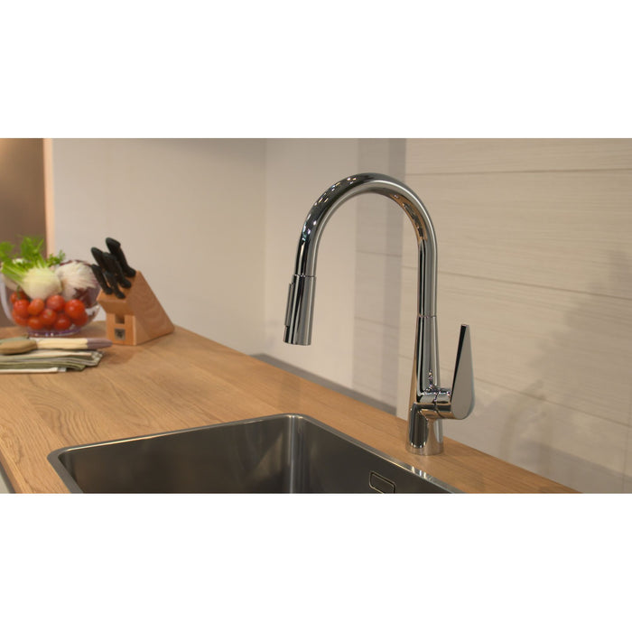 Mitigeur de cuisine 200 Talis M51 avec douchette extractible 2 jets chromé Hansgrohe 72813000