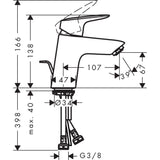 HANSGROHE Mitigeur de lavabo 70 Logis avec tirette et vidage synthétique 71070000