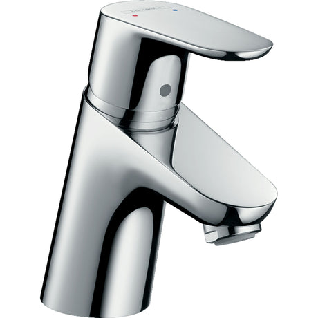 Mitigeur chromé Hansgrohe, robinet de lavabo moderne, couleur argentée brillante