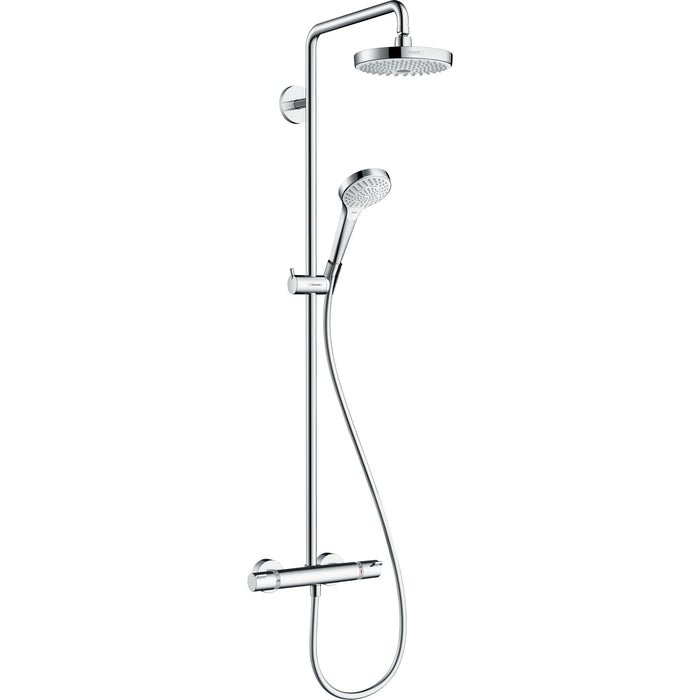 Colonne de douche Showerpipe 180 avec mitigeur thermostatique blanc/chromé Croma Select S Hansgrohe 27253400