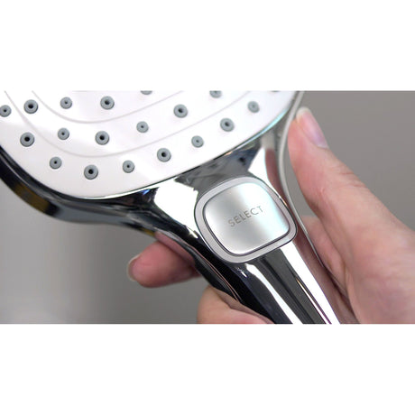Pommeau de douche Hansgrohe, chromé argent, bouton Select visible